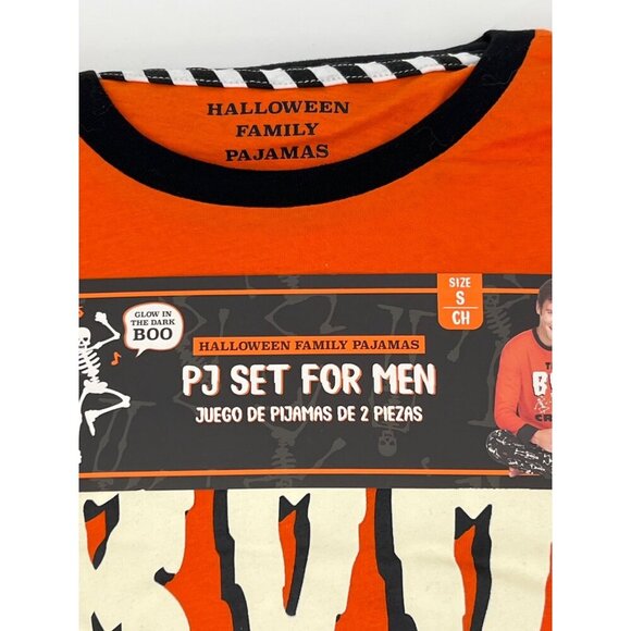 Halloween Family Pajamas Mens S 2pc Set Skeleton Glow in the Dark NWT - Picture 2 of 4